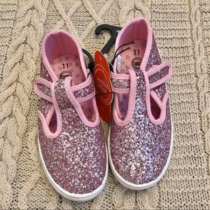 Wonder Nation Glitter T-Strap Sneaker